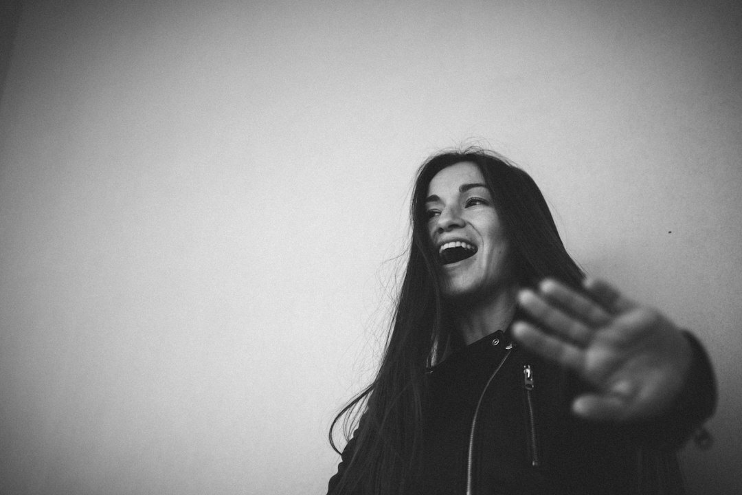 happy woman speaking spanish