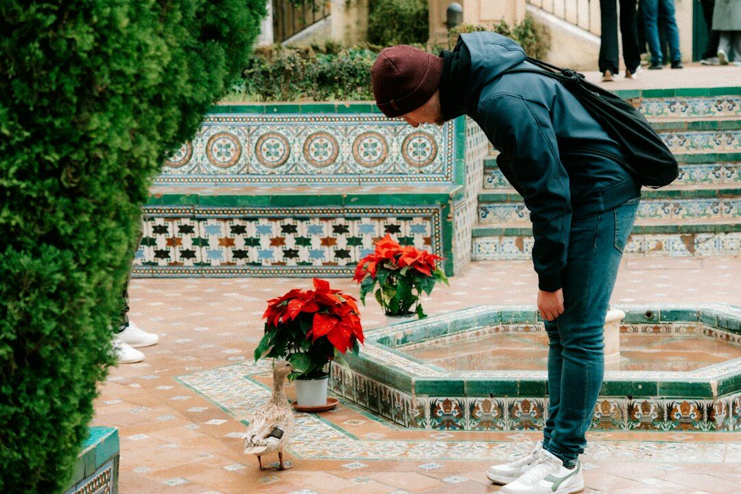 man learning spanish abroad