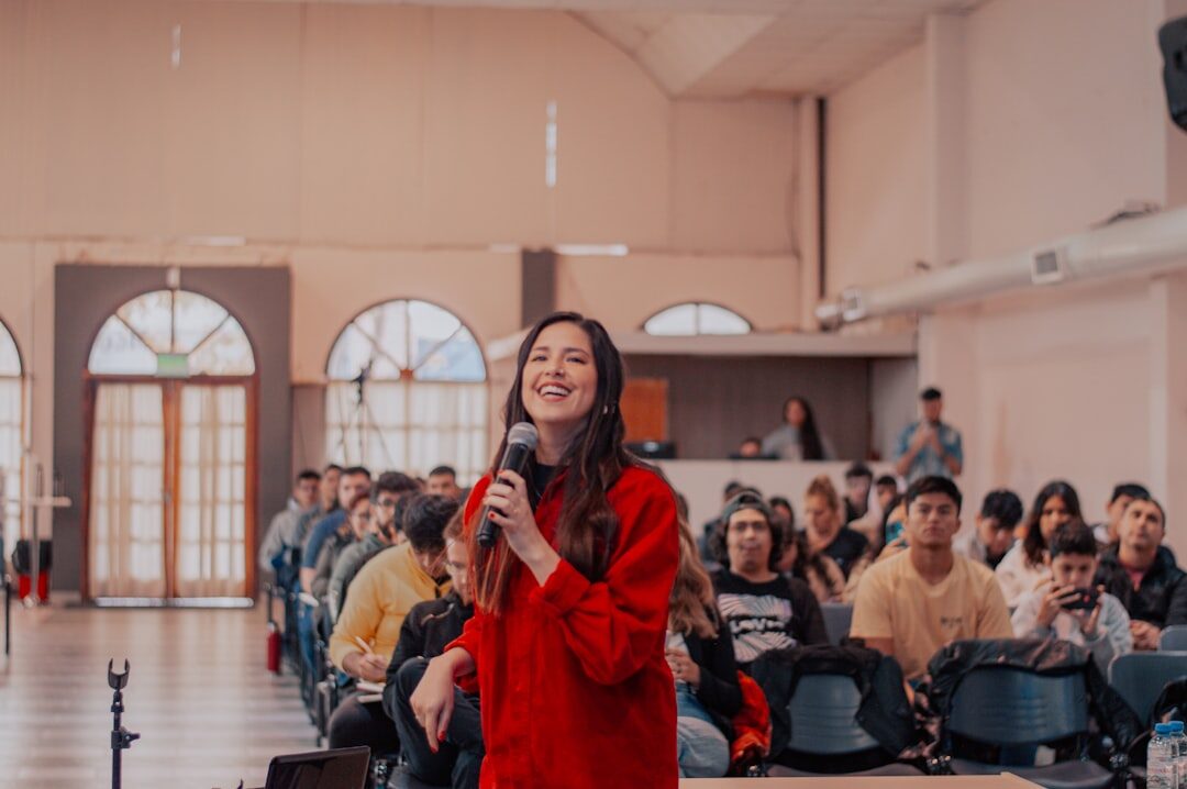 confident woman speaking